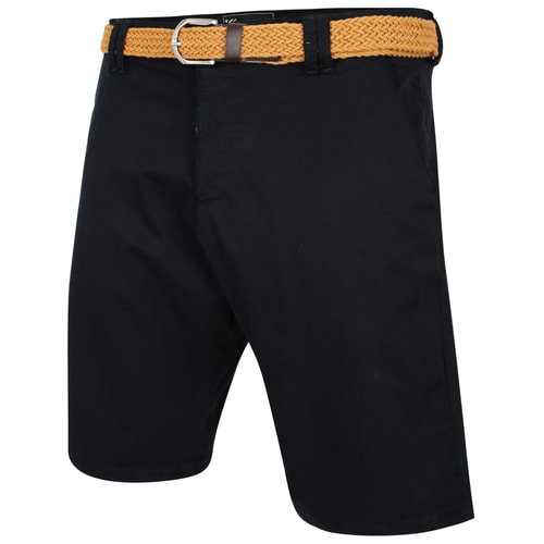 KAM Gürtel-Oxford-Stretch-Chino-Shorts Schwarz